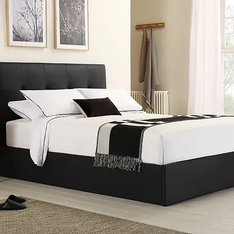 BRAND NEW BOXED CAVERSHAM BLACK DOUBLE SIZE BED (4 BOXES)