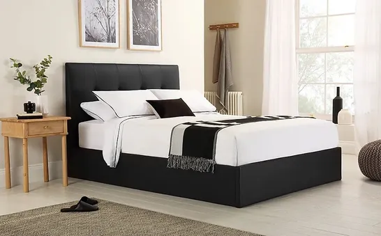 BRAND NEW BOXED CAVERSHAM BLACK DOUBLE SIZE BED (4 BOXES)