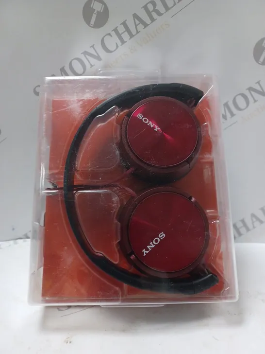 BOXED SONY MDR-ZX310 STEREO OVER-EAR HEADPHONES IN RED