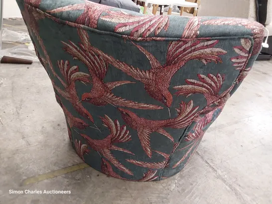 QUALITY BRITISH DESIGNER LOUNGE Co. OCCASIONAL CHAIR BIRD OF PARADISE FABRIC