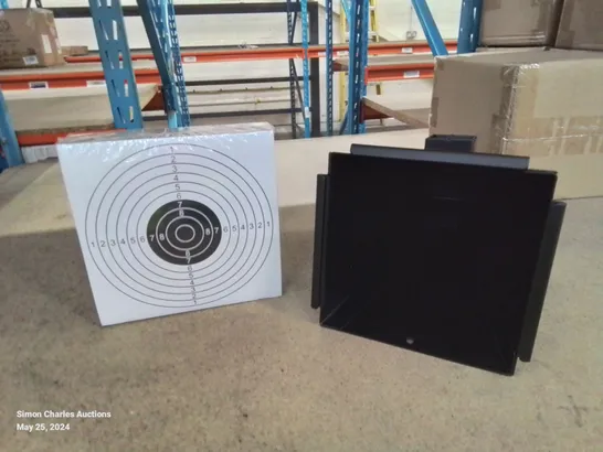 A BOXED METAL TARGET FOR PELLET GUNS WITH PELLET CATCHING SYSTEM 