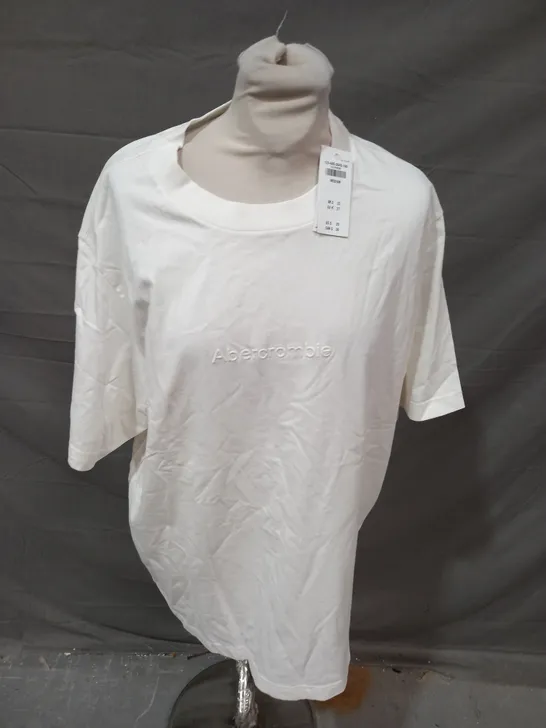 ABERCROMBIE & FITCH SOFT OFF WHITE T-SHIRT - MEDIUM