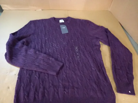 M&S KNITTED PURPLE JUMPER - L