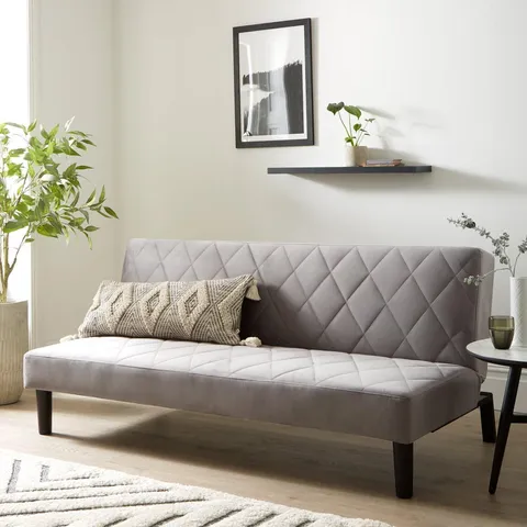 BOXED BAXTER SOFA BED IN SILVER (1 BOX)