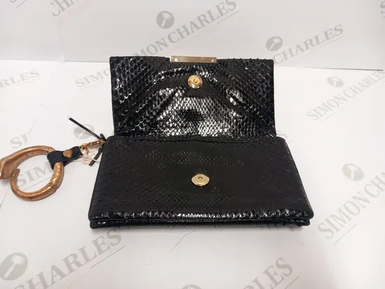 ROBERTO CAVALLI BLACK SNAKESKIN EFFECT PURSE