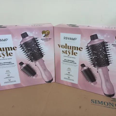 LOT OF 2 BOXED REVAMP PROFESSIONAL 1200W BLOW DRY BRUSH