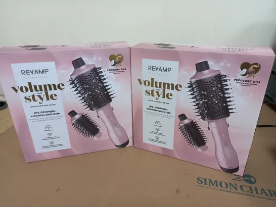 LOT OF 2 BOXED REVAMP PROFESSIONAL 1200W BLOW DRY BRUSH