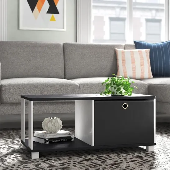 BOXED BARKMAN COFFEE TABLE WITH FABRIC BIN STORAGE (1 BOX)