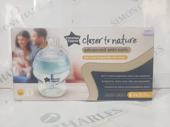 BOXED TOMMEE TIPPEE CLOSER TO NATURE ADVANCED ANTI-COLIC BABY BOTTLES