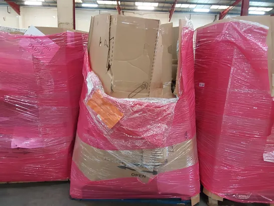 PALLET OF ASSORTED CONSUMER GOODS AND FURNITURE PRODUCTS TO INCLUDE; STORAGE DRESSER TOWER, STEP LADDER, BABY WALKER, STORAGE DRESSER TOWER, PORTABLE BATHTUB, RETRACTABLE SAFETY GATE ECT.