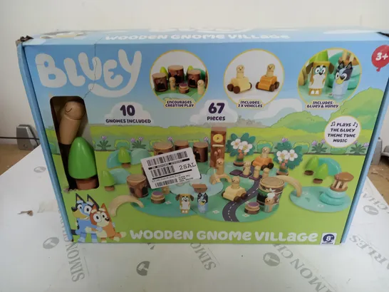 BOXED BLUEY WOODEN GNOME VILLAGE RRP £49.99