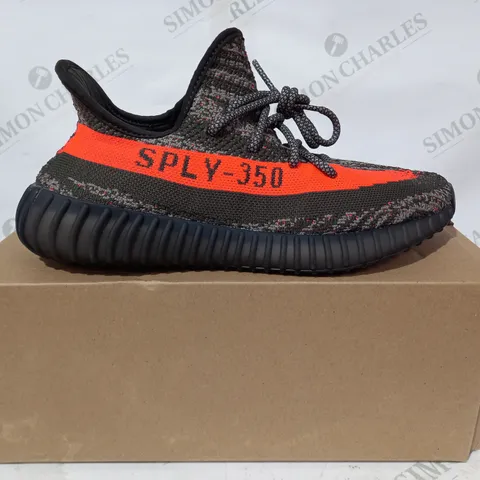 BOXED PAIR OF ADIDAS YEEZY BOOST 350 V2 SHOES IN BROWN/ORANGE UK SIZE 8