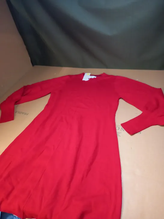 WOMENS RED KNITTED LONG SLEEVED DRESS SIZE UNSPECIFIED