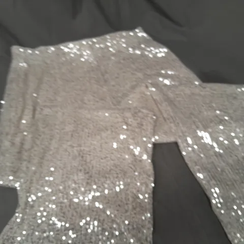 ICHI SILVER SEQUIN TROUSERS - XL