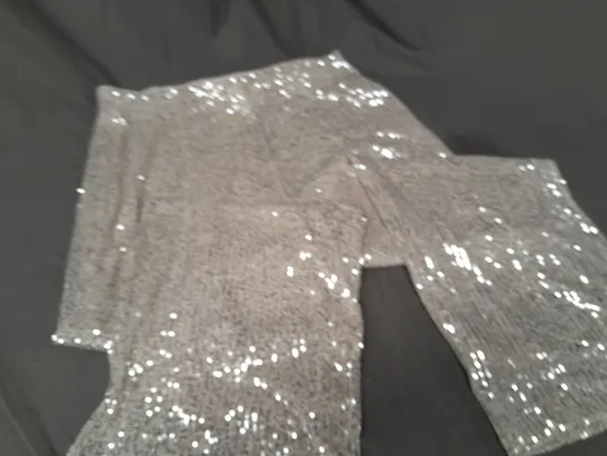 ICHI SILVER SEQUIN TROUSERS - XL