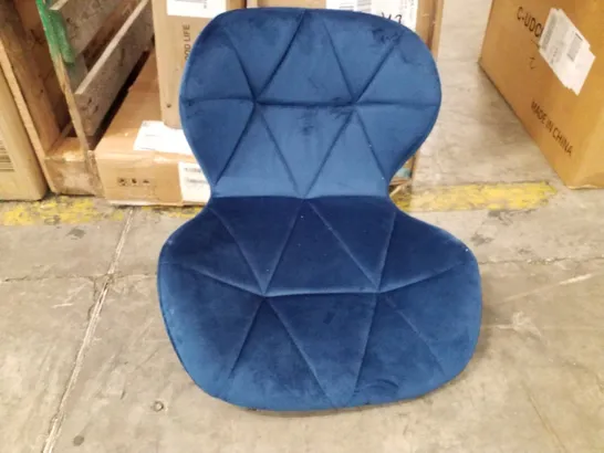 BOXED BLUE VELVET OFFICE CHAIR