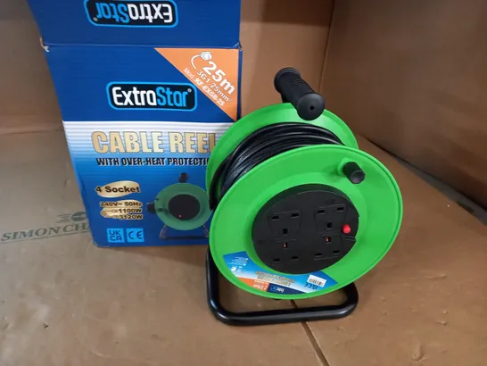 BOXED EXTRA STAR 4-SOCKET CABLE REEL 25M