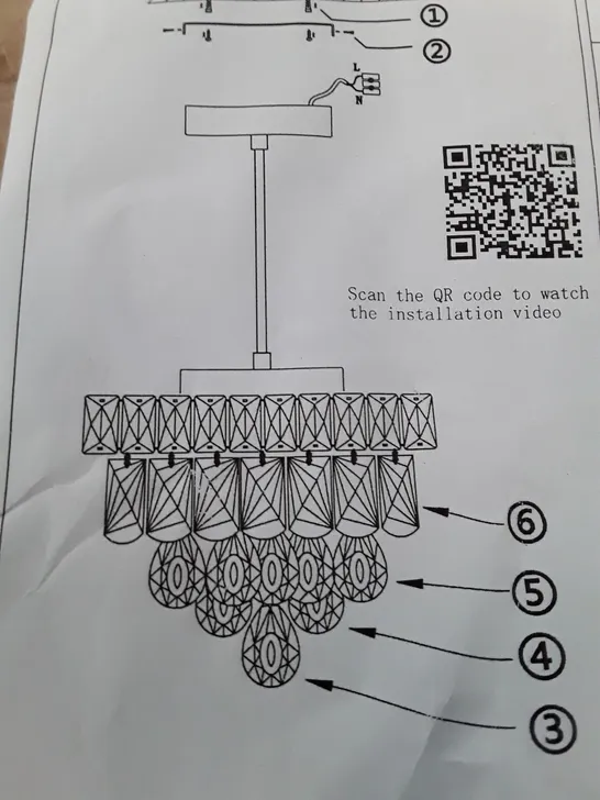 BOXED FALANDA 1-LIGHT CRYSTAL LED CHANDELIER 