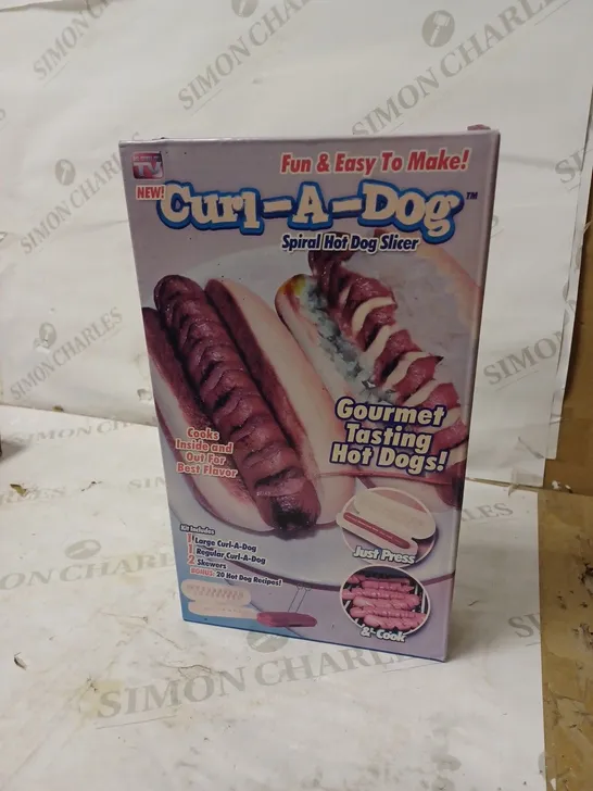 LOT OF 2 CURL A DOG BBQ SPIRAL GRILLING HOT DOG SAUSAGE SLICERS