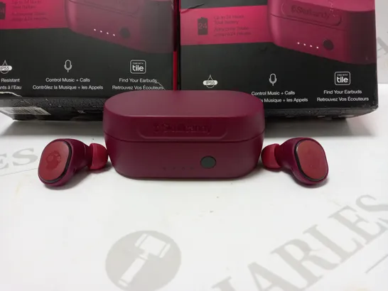 BOX OF 2 SKULLCANDY SESH EVO TRUE WIRELESS BLUETOOTH IN-EAR EARBUD CERT REFURB-DEEP RED