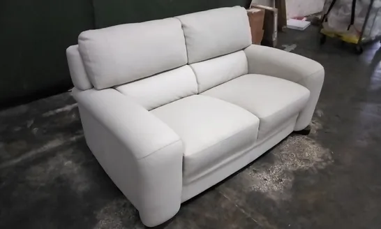 QUALITY ITALIAN DESIGNER ONTARIO 2 SEATER SOFA IN WHITE LEATHER 