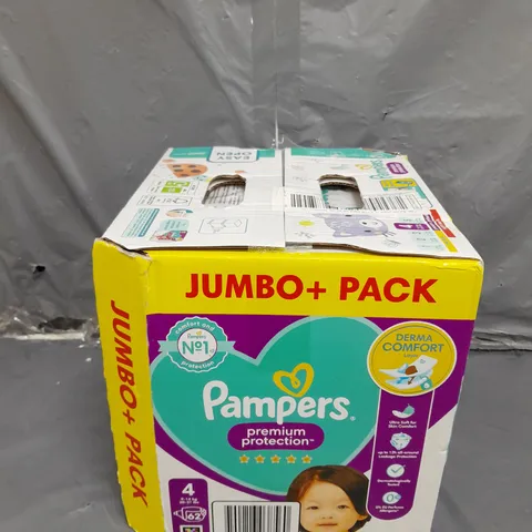 BOXED PAMPERS PREMIUM PROTECTION SIZE 4, 62 NAPPIES, 9KG - 14KG, JUMBO+ PACK, PAMPERS COMFORT & PROTECTION FOR SENSITIVE SKIN