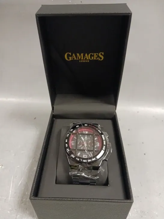 GAMAGES BASTION BLACK DIAL WATCH 