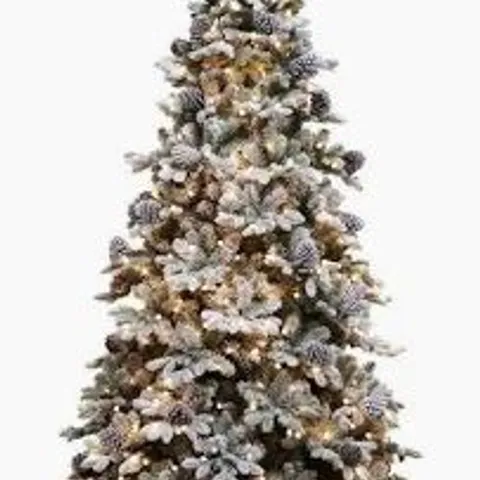 SANTA'S BEST 16 FUNCTION PRE-LIT 8FT SNOW-KISSED CHRISTMAS TREE - COLLECTION ONLY 