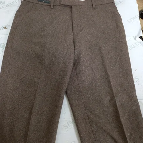 M&S ITALIAN WOOL BLEND TROUSERS IN BROWN - W34 L31