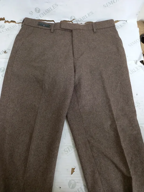 M&S ITALIAN WOOL BLEND TROUSERS IN BROWN - W34 L31