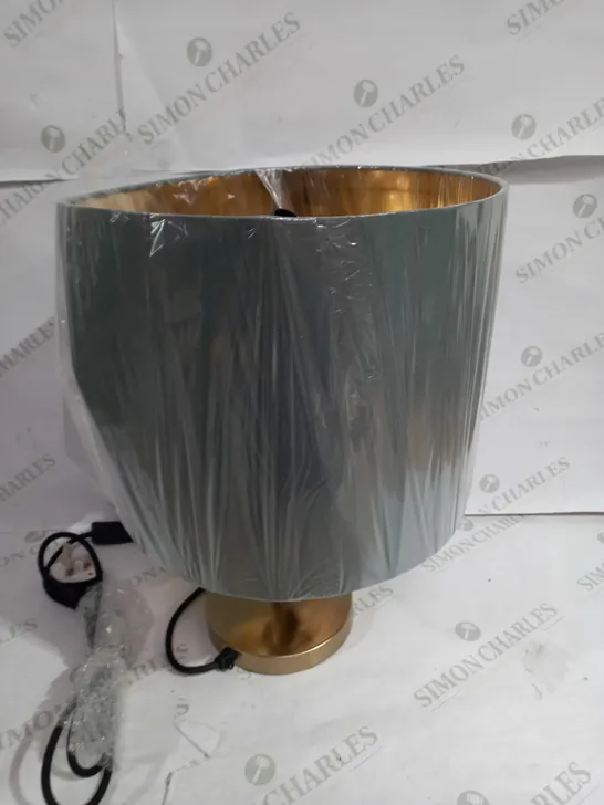 ALISON CORK GINKGO LEAF TABLE LAMP - GOLD AND DUCK EGG