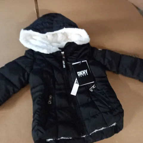 DKNY PADDED BLACK KIDS COAT - 2T