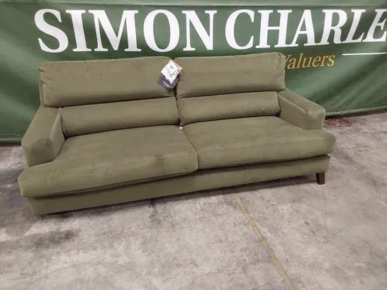 QUALITY BRITISH DESIGNER LOUNGE Co. ROMILEY FOUR SEATER SOFA WOODLAND MOSS FABRIC 
