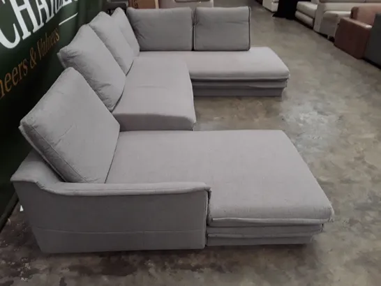 QUALITY DESIGNER YURI CORNER SOFA - GREY FABRIC 