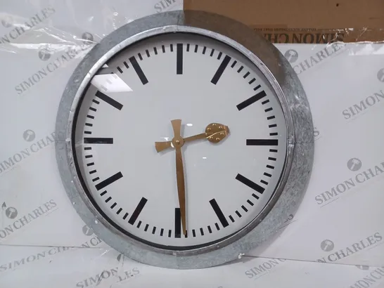 LARGE OUTDOOR GALVANISED STEEL CLOCK - WHITE FACE