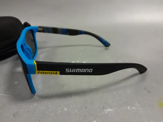 SHIMANO POLARISED GLASSES WITH BLUE/BLACK FRAMES