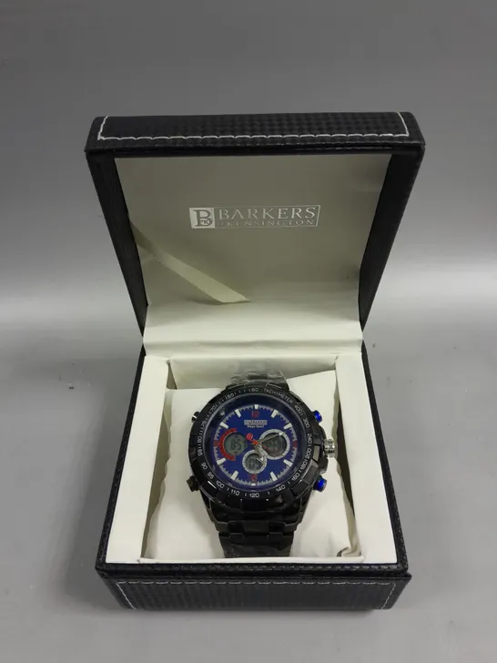 BARKERS OF KENSINGTON MEGA SPORT BLUE DIAL WATCH 