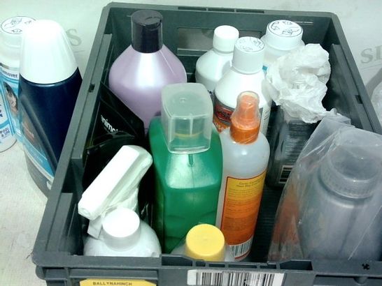 LOT OF APPROX. 15 ASSORTED ITEMS TO INCLUDE: BISSELL SPOT AND STAIN FOR CLEANING MACHINES, CLEAR WATER PH MINUS, CLEAR WATER PH INCREASER 