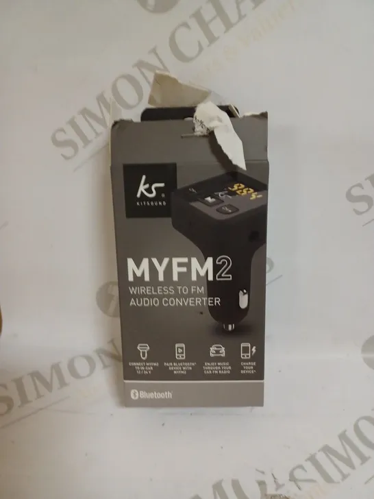 BOX OF 10 KITSOUND MYFM WIRELESS TO FM AUDIO CONVERTERS 