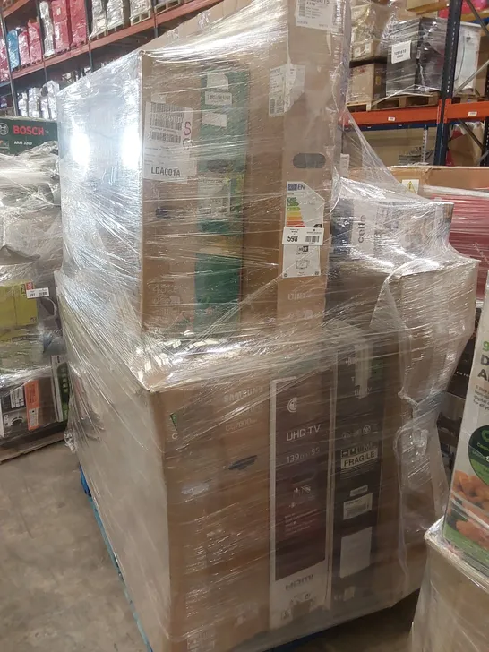 PALLET OF APPROXIMATELY 11 UNPROCESSED RAW RETURN TELEVISIONS TO INCLUDE;