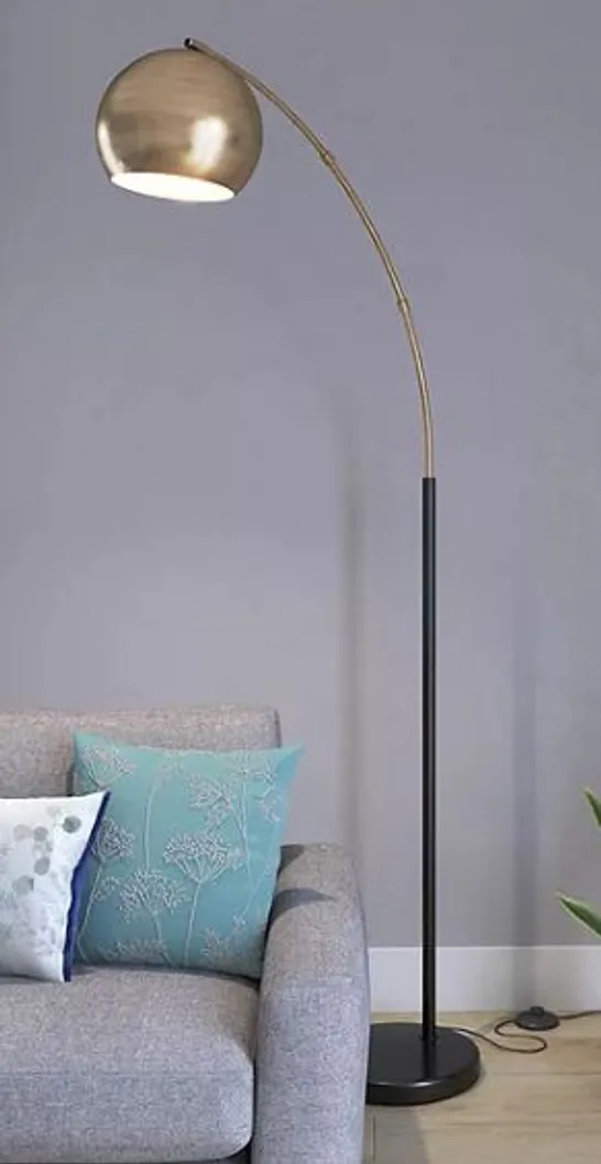 BOXED JOHN LEWIS HECTOR FLOOR LAMP ANTIQUE BRASS FINISH 