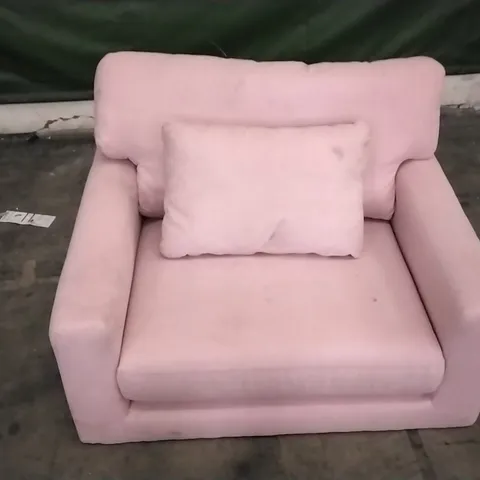 QUALITY DESIGNER PINK FABRIC ARMCHAIR 