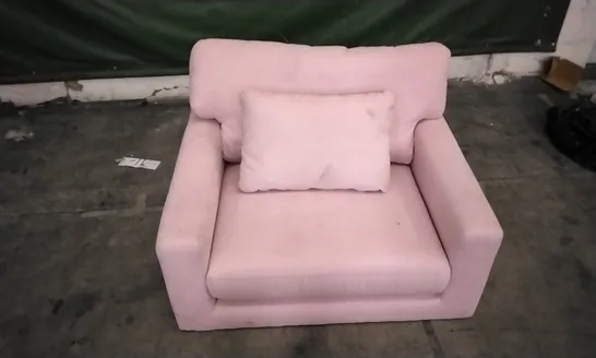 QUALITY DESIGNER PINK FABRIC ARMCHAIR 