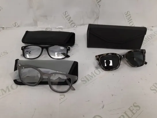 1 PAIR OF SUNGLASSES AND 2 PAIRS OF READING GLASSES GREY MIX 