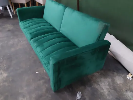 DESIGNER CLIK CLAC SOFA BED GREEN PLUSH FABRIC 