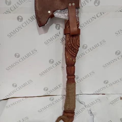 WOODEN UNBRANDED VIKING STYLE DESIGNED AXE