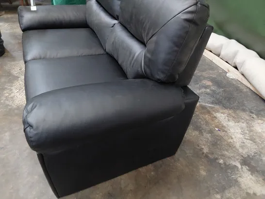 DESIGNER TWO SEATER SOFA BLACK LEATHER 