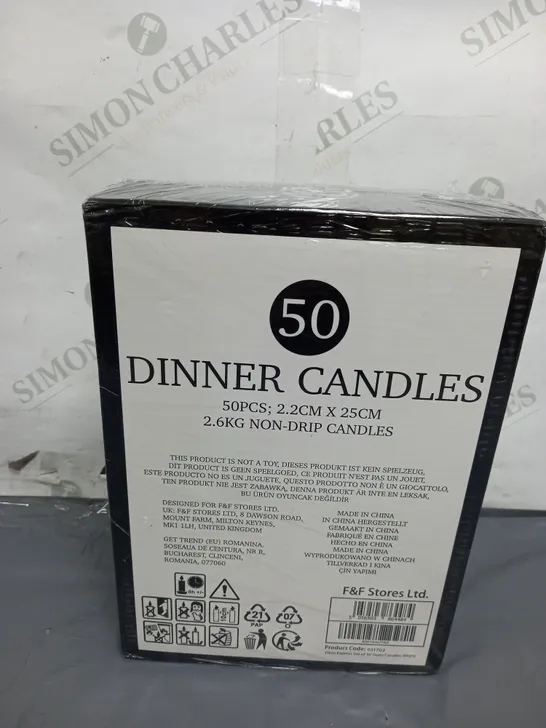 BOX OF 50 DECO EXPRESS DINNER CANDLES