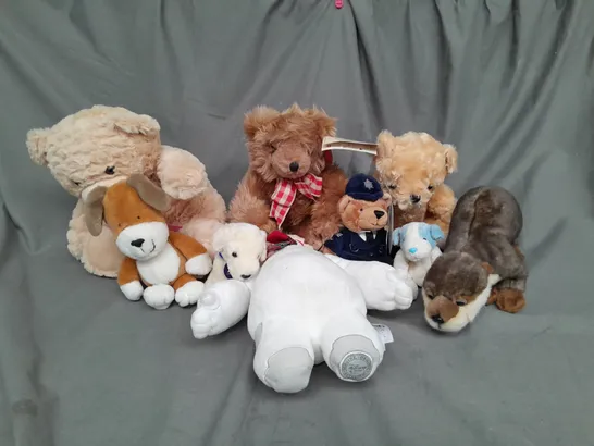 BOX OF ASSORTED PLUSH SOFT TEDDIES