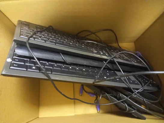 BOX OF APPROXIMATELY 10 ASSORTED COMPUTER KEYBOARDS